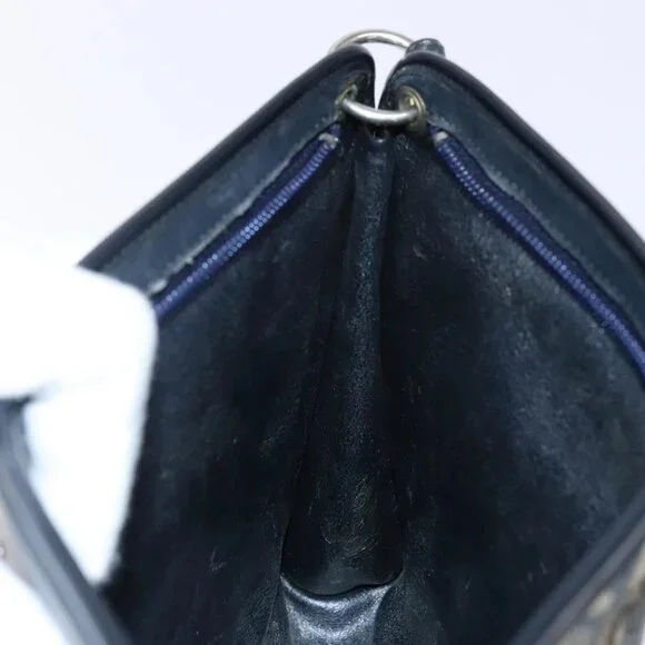 Christian Dior Trotter Canvas Shoulder Bag Navy Gold Auth 141525 - Picture 13 of 16